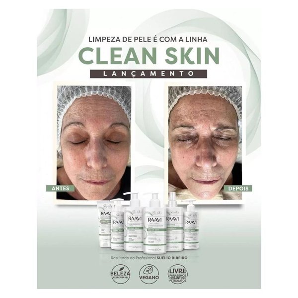 Kit Limpeza de Pele Facial Clean Skin Hipoalergênico Raavi