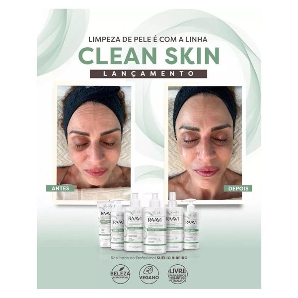 Kit Limpeza de Pele Facial Clean Skin Hipoalergênico Raavi