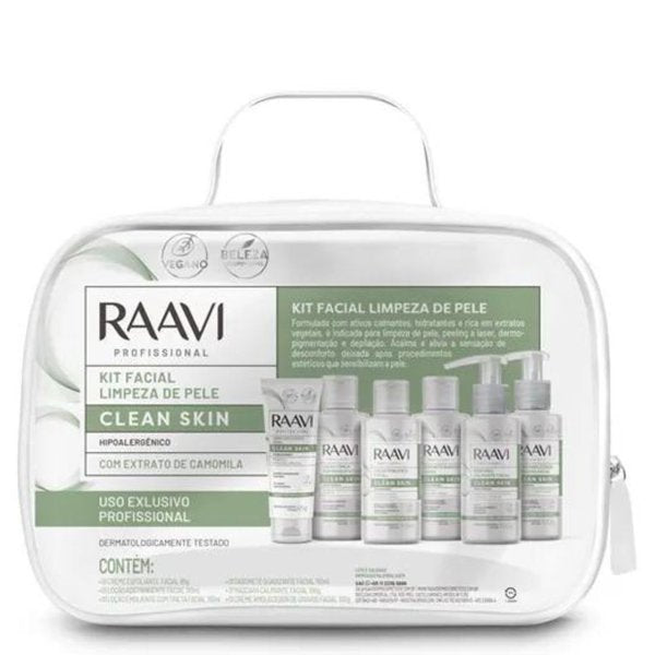 Kit Limpeza de Pele Facial Clean Skin Hipoalergênico Raavi