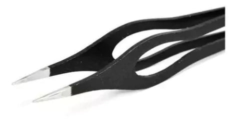 Pinça Edel Solingen Ponta Fina Laqueada Preta