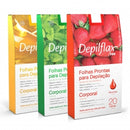 Depilação Folhas Prontas 20 unidades Corporal 3 Fragrâncias DepilFlax