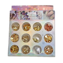 FOLHAS DE OURO 12 POTINHOS - ZEM NAIL DECORATIONS