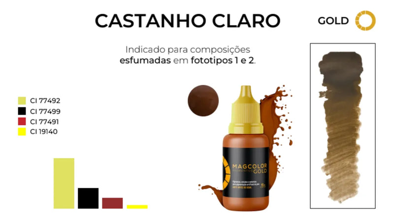 Pigmento Mag Color Gold Castanho Claro-5ml