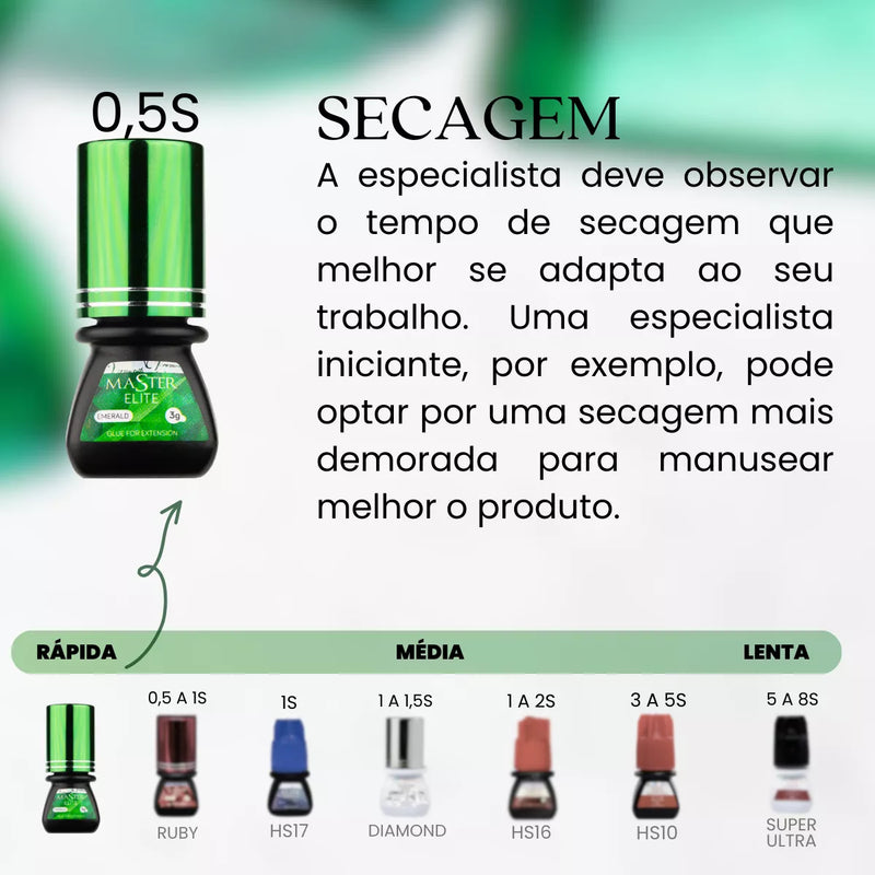 Cola Master Elite Emerald 3ml Para Extensão De Cílios Anvisa
