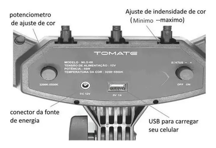 Ring Light Led Profissional Tomate MLG-089 18 448 Leds
