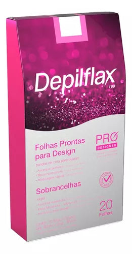 Folhas Prontas Cera Depilação Design Sobrancelhas Depilflax - LANÇAMENTO