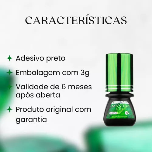 Cola Master Elite Emerald 3ml Para Extensão De Cílios Anvisa