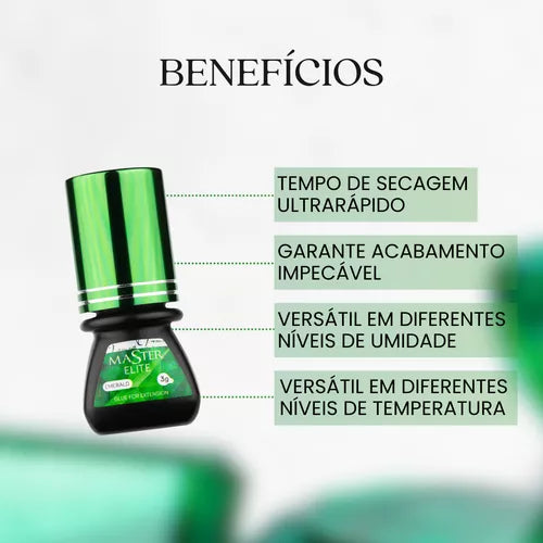 Cola Master Elite Emerald 3ml Para Extensão De Cílios Anvisa