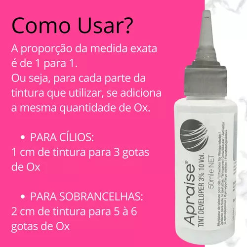 Apraise Oxidante Líquido Coloração Cílios Sobrancelhas 50ml