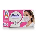 Máscara Tripla Descartável Com Filtro Rosa 50un