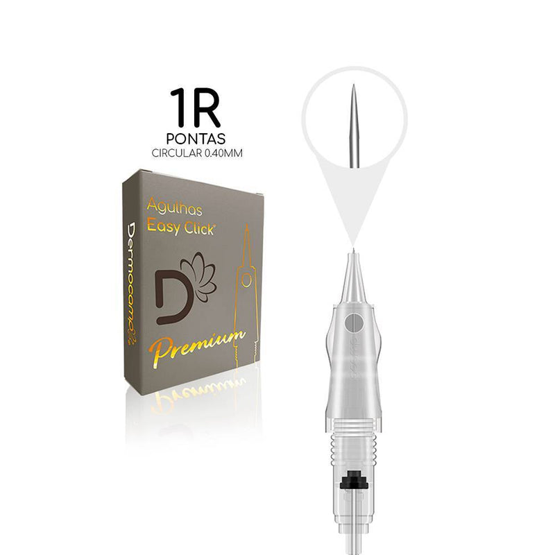 Agulha Easy Click Premium 1R 0.40Mm - 1 Unidade (c/Anvisa) - Dermocamp