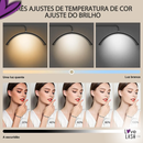 Luminária Led Meia Lua, 40w, 3 Cores De Luz, Base Estável