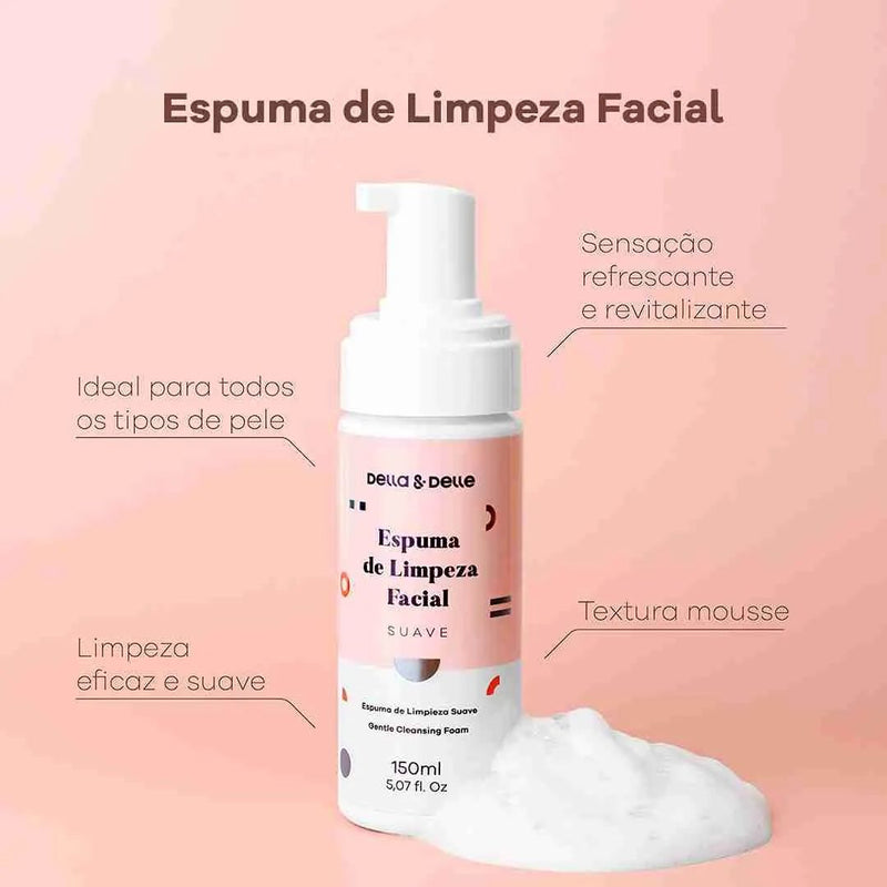 Espuma de Limpeza Facial 150ml - Della & Delle