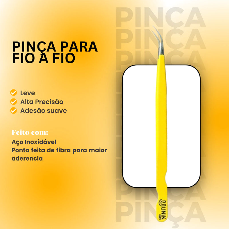 Pinça para Extensão de Cílios PY03 com Ponta Diamantada