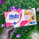 Máscara Tripla Descartável Com Filtro Rosa 50un
