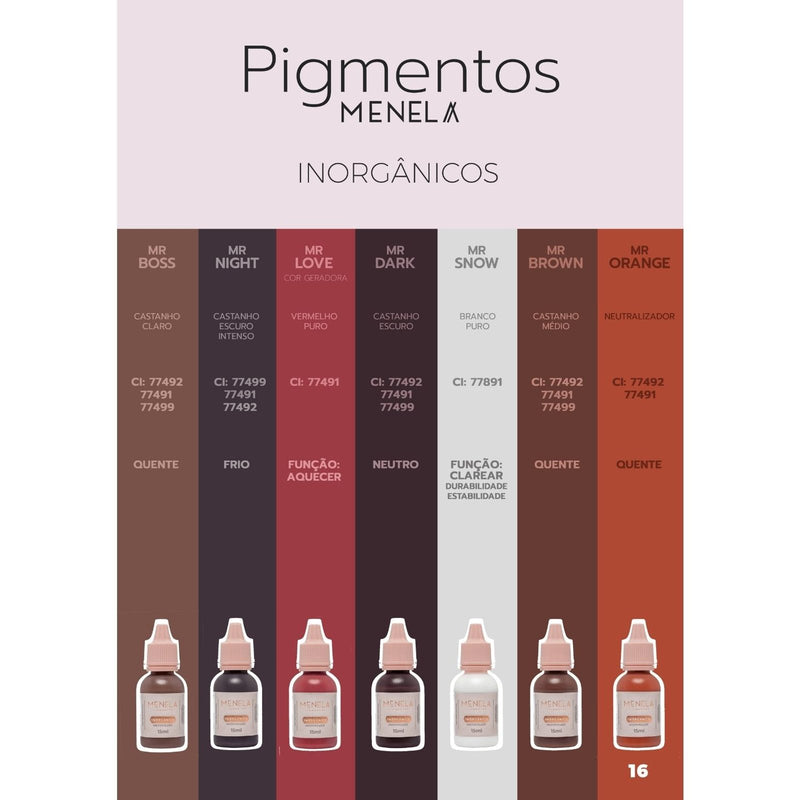 Kit de Sobrancelhas Menela - Pigmentos 3ml