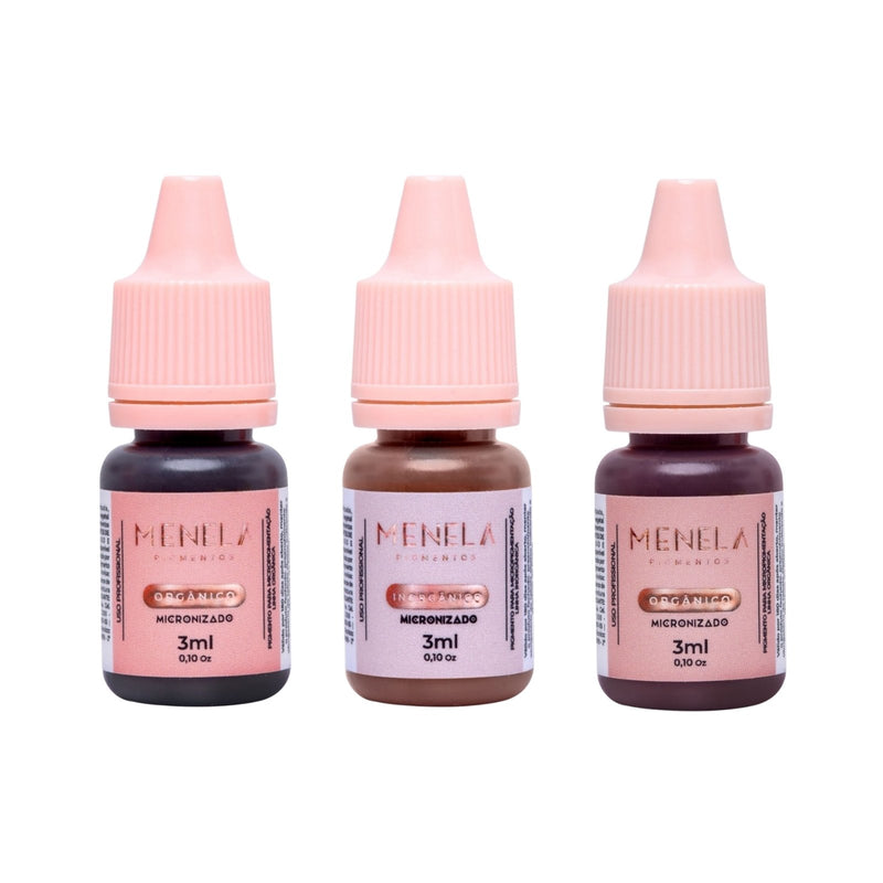 Kit de Sobrancelhas Menela - Pigmentos 3ml