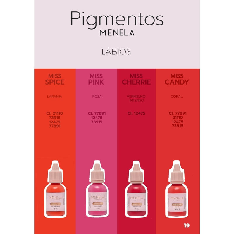 Kit de Lábios Menela - Pigmentos 3ml
