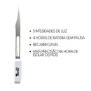 Pinça LED Curvada para Extensão de Cílios - Yunik PRO