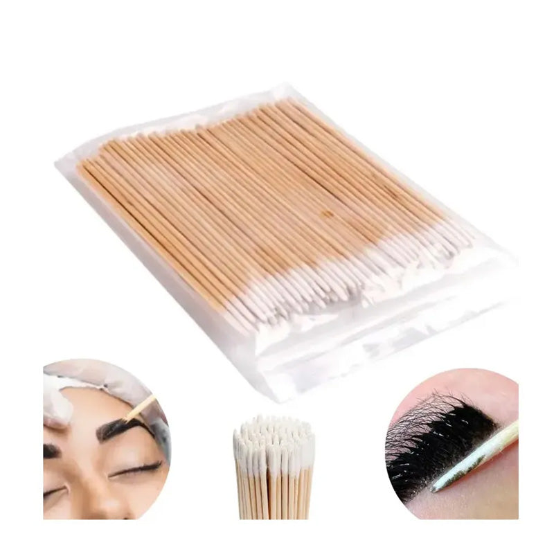 Palito com Algodão para Desing de Sobrancelhas - 100un
