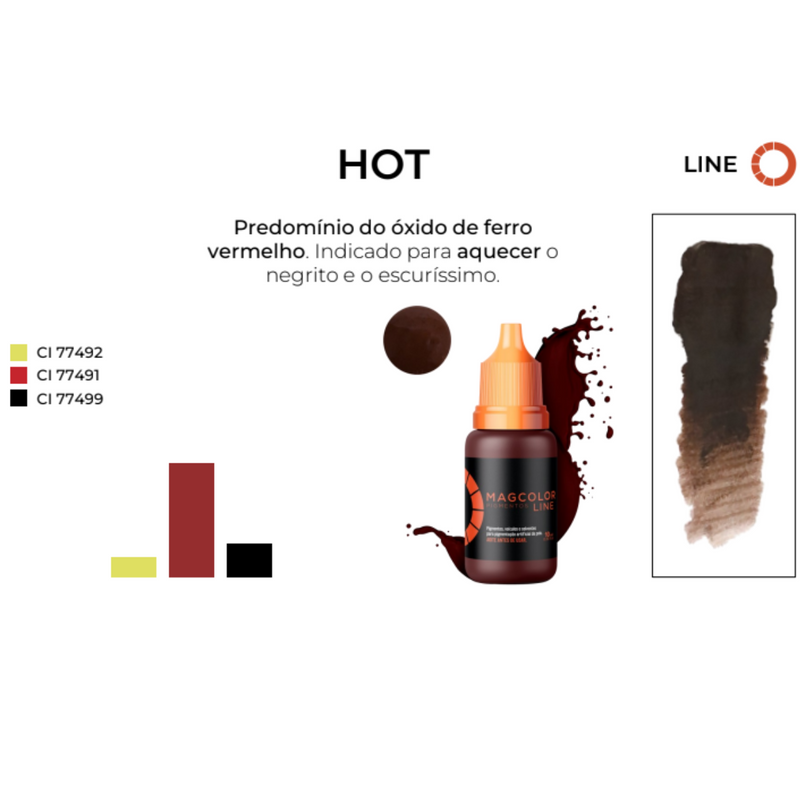 Pigmento Mag Gold Line Hot 5ml - Micropigmentação