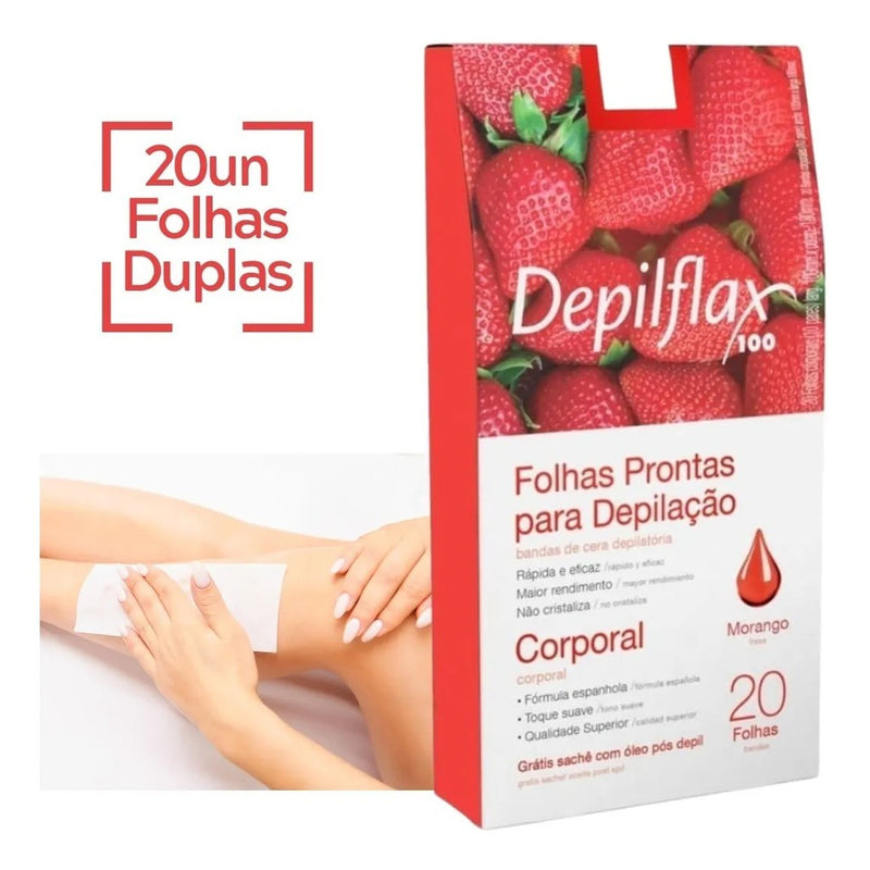 Depilação Folhas Prontas 20 unidades Corporal 3 Fragrâncias DepilFlax